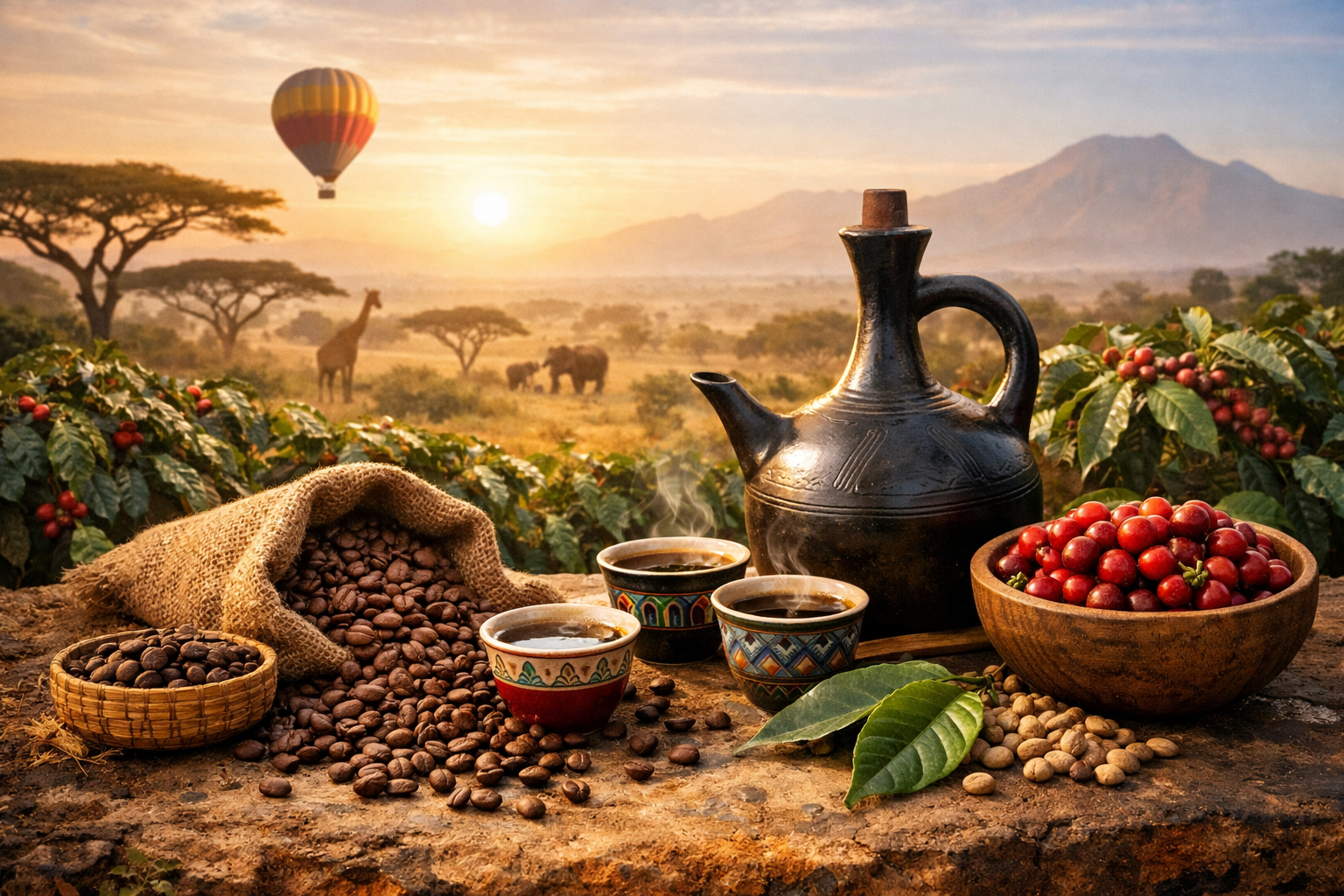 Purer Kaffee aus Äthiopien und Uganda